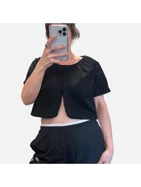 Y2K Black Cropped  Going Out Top